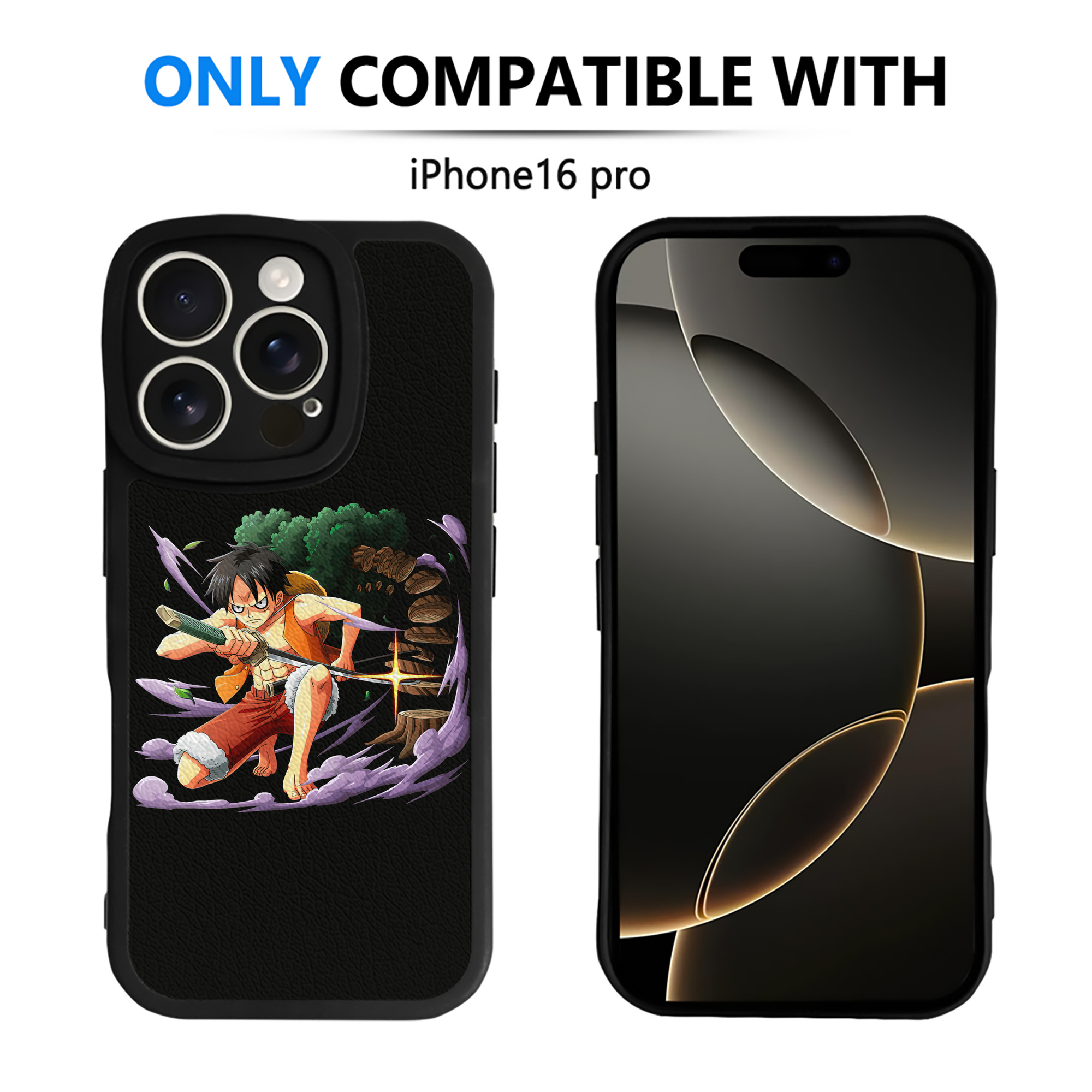 （画像用） ワンピース モンキー・D・ルフィ ONE PIECE Monkey D. Luffy 【iPhone 16シリーズ対応】シリコンスマホケース（レザー調） 材質：シリコン